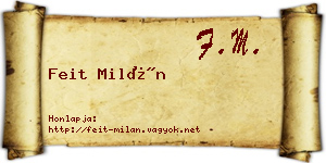 Feit Milán névjegykártya